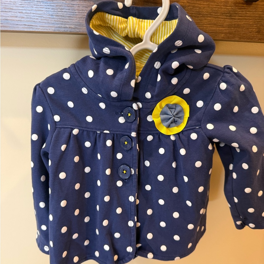 Carter's Baby Girls Polka Dot Button Front Coat Size 18 Months